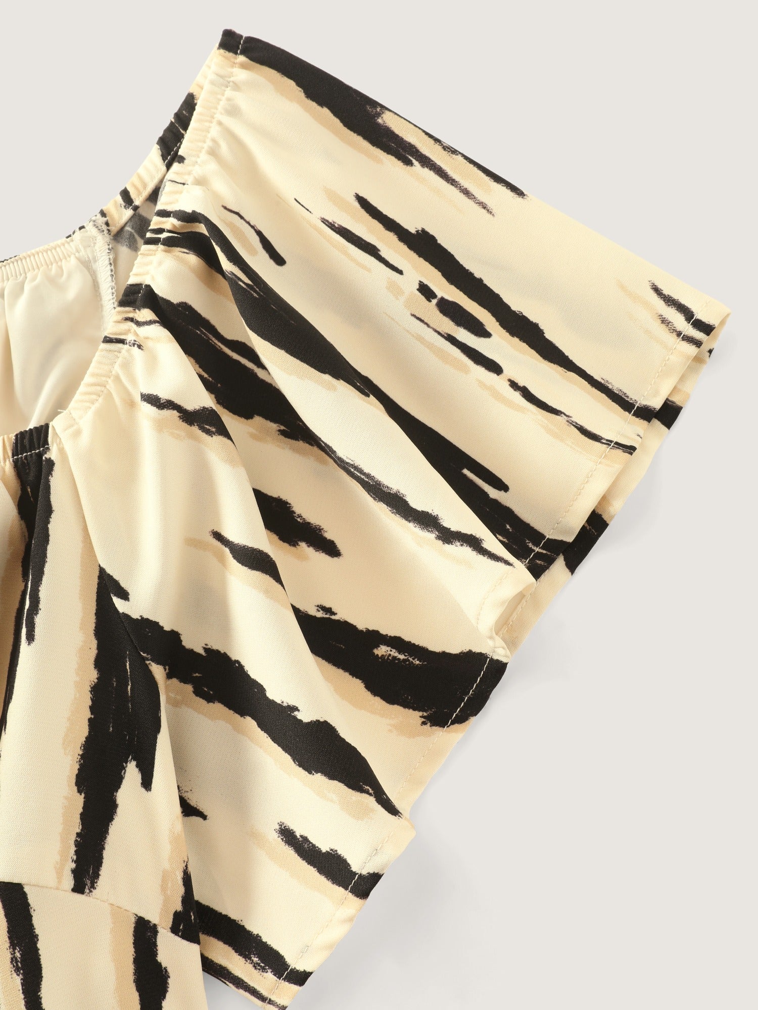 Abstract Print Off Shoulder Side Slit Midi Dress