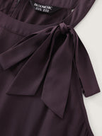Solid Sheer Bow Halter Neck Wide Leg Jumpsuit