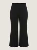 Solid Pocket Split Hem Flared Pants