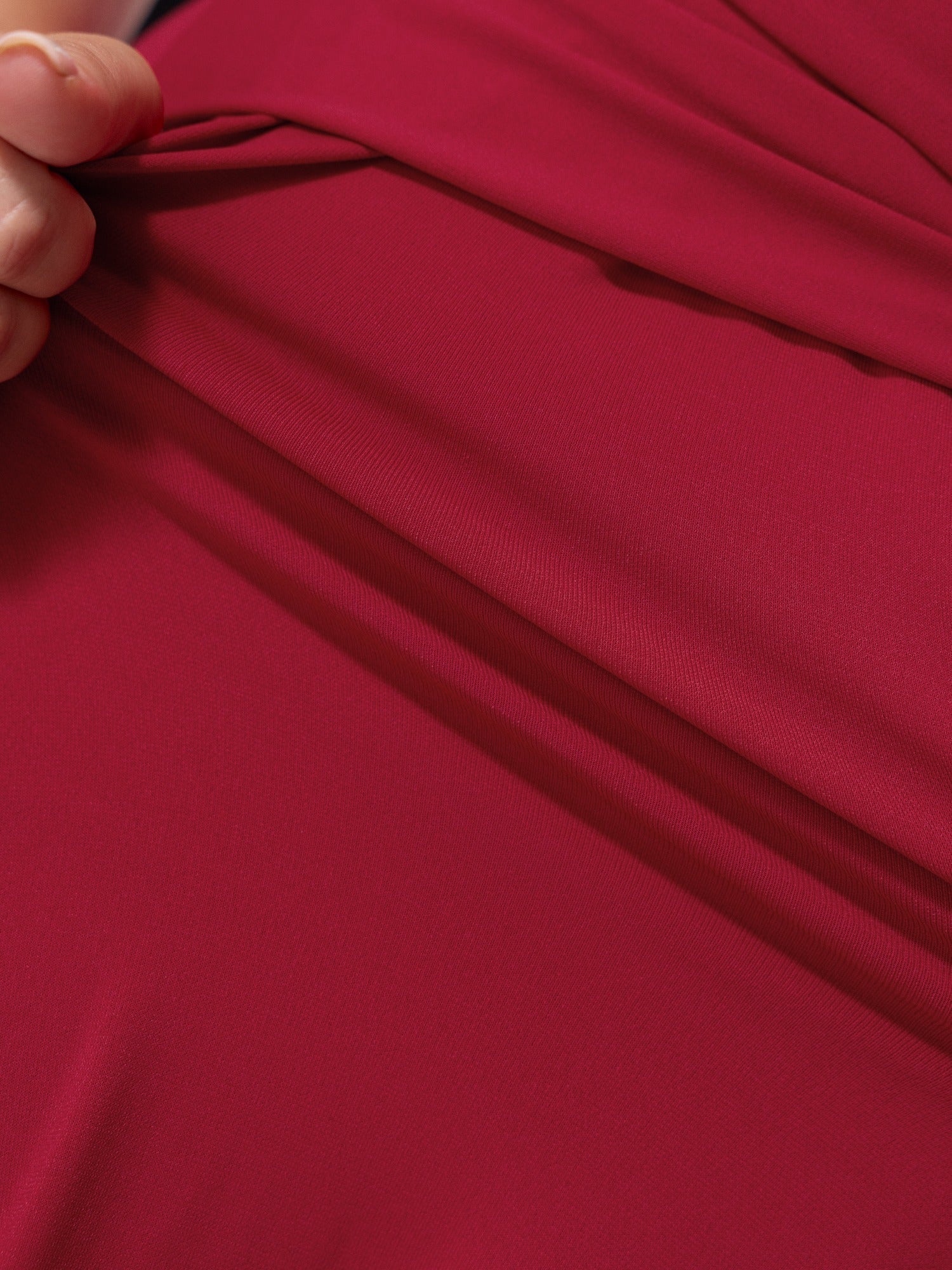 Round Neck Self Tie Waist Asymmetrical Hem Midi Dress