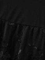 Floral Embroidered Mesh Square Neck Cami Midi Dress