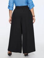 Plain Zipper Pocket Straight-Leg Pants