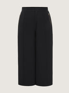 Plain Zipper Pocket Straight-Leg Pants