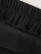 Plain Zipper Pocket Straight-Leg Pants