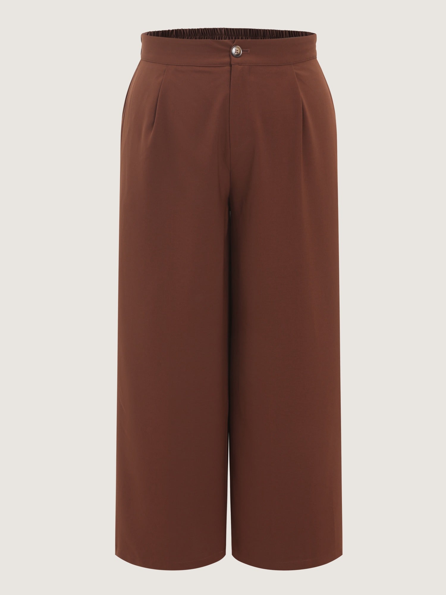 Solid Pleated High Waist Wide Leg Pants