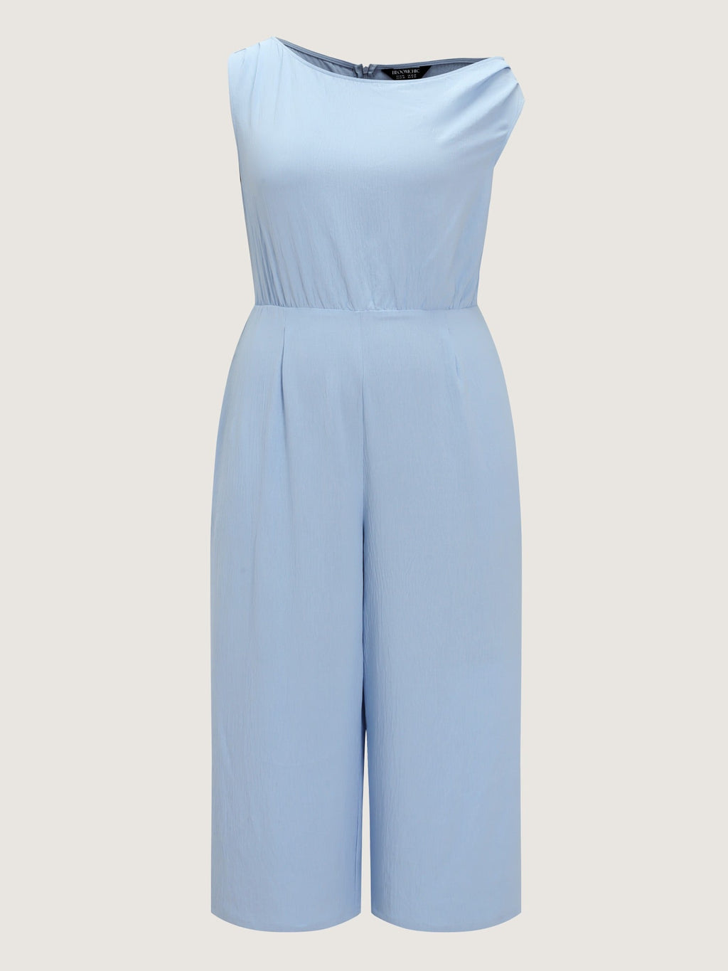 Textured One Shoulder Pocket Wide Leg Jumpsuit
