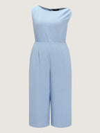 Textured One Shoulder Pocket Wide Leg Jumpsuit