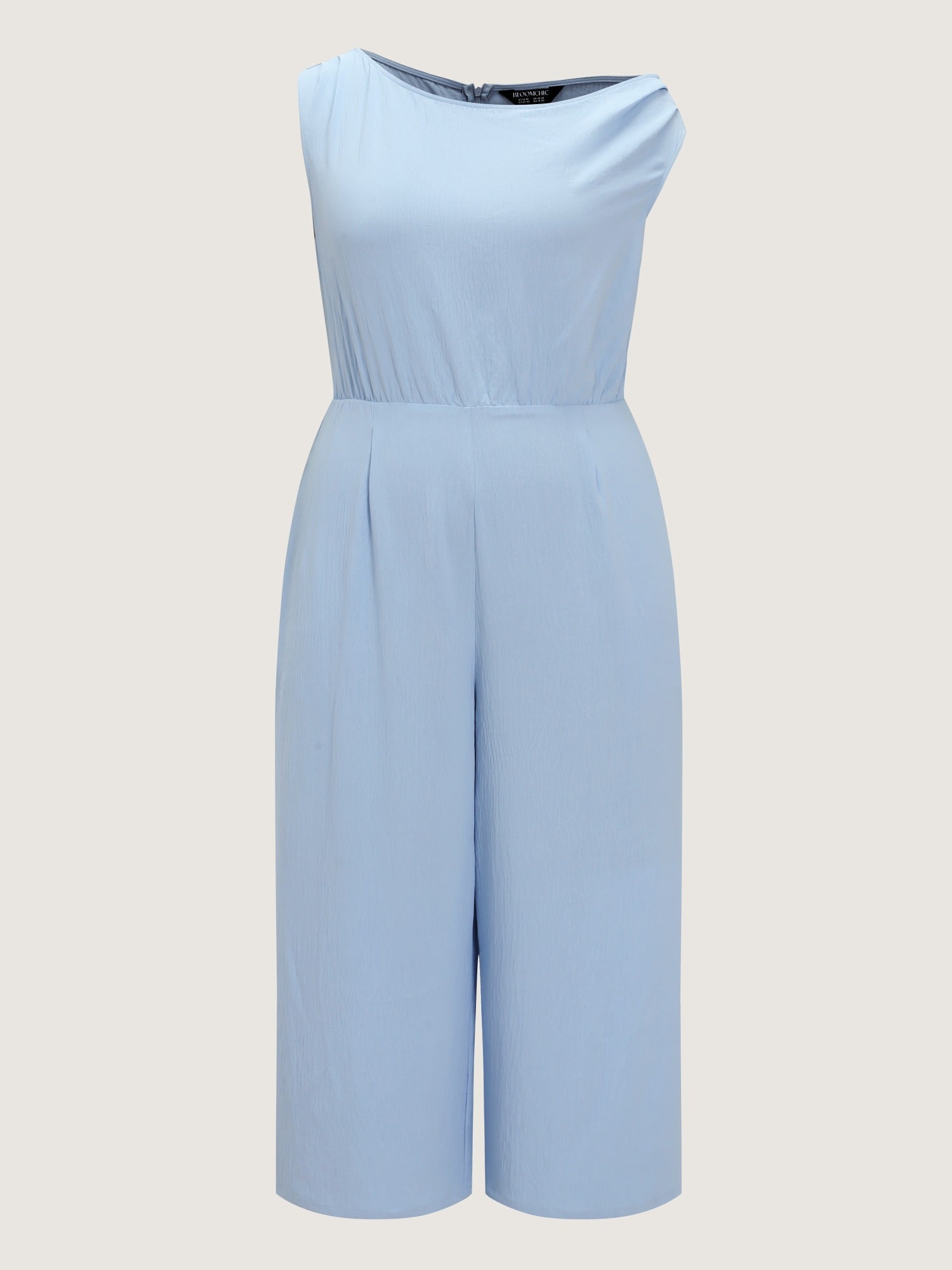 Textured One Shoulder Pocket Wide Leg Jumpsuit