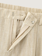 Textured Striped Pleated Wide Leg Pants