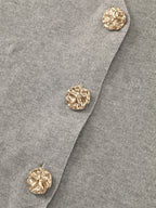 Heather Ribbed Metal Buttons Sweater Vest