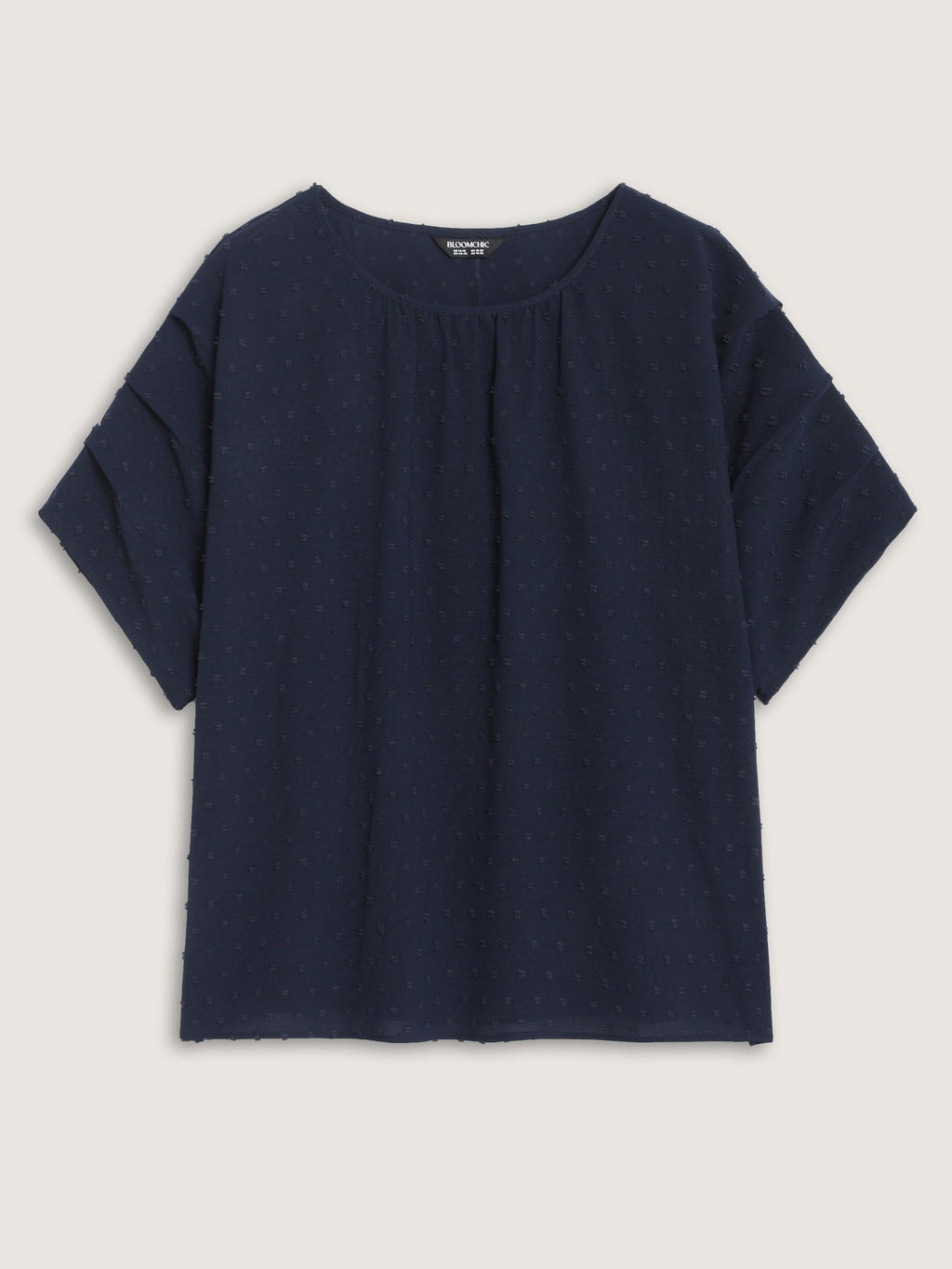 Textured Dot Ruffle Sleeve Loose Blouse