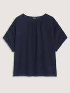 Textured Dot Ruffle Sleeve Loose Blouse