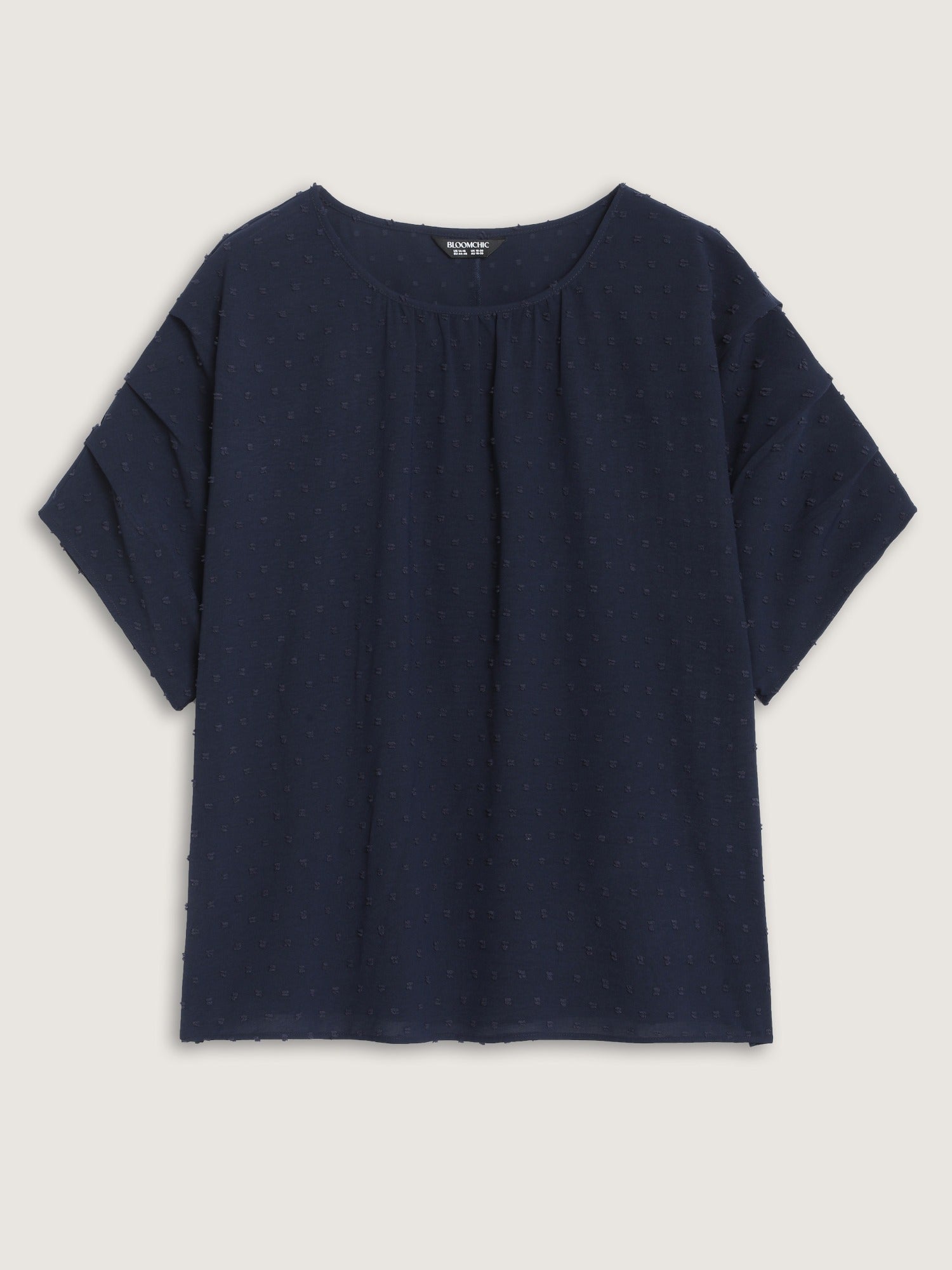 Textured Dot Ruffle Sleeve Loose Blouse