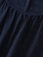 Textured Dot Ruffle Sleeve Loose Blouse