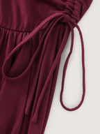 Supersoft Square Neck Side Drawstring Midi Dress