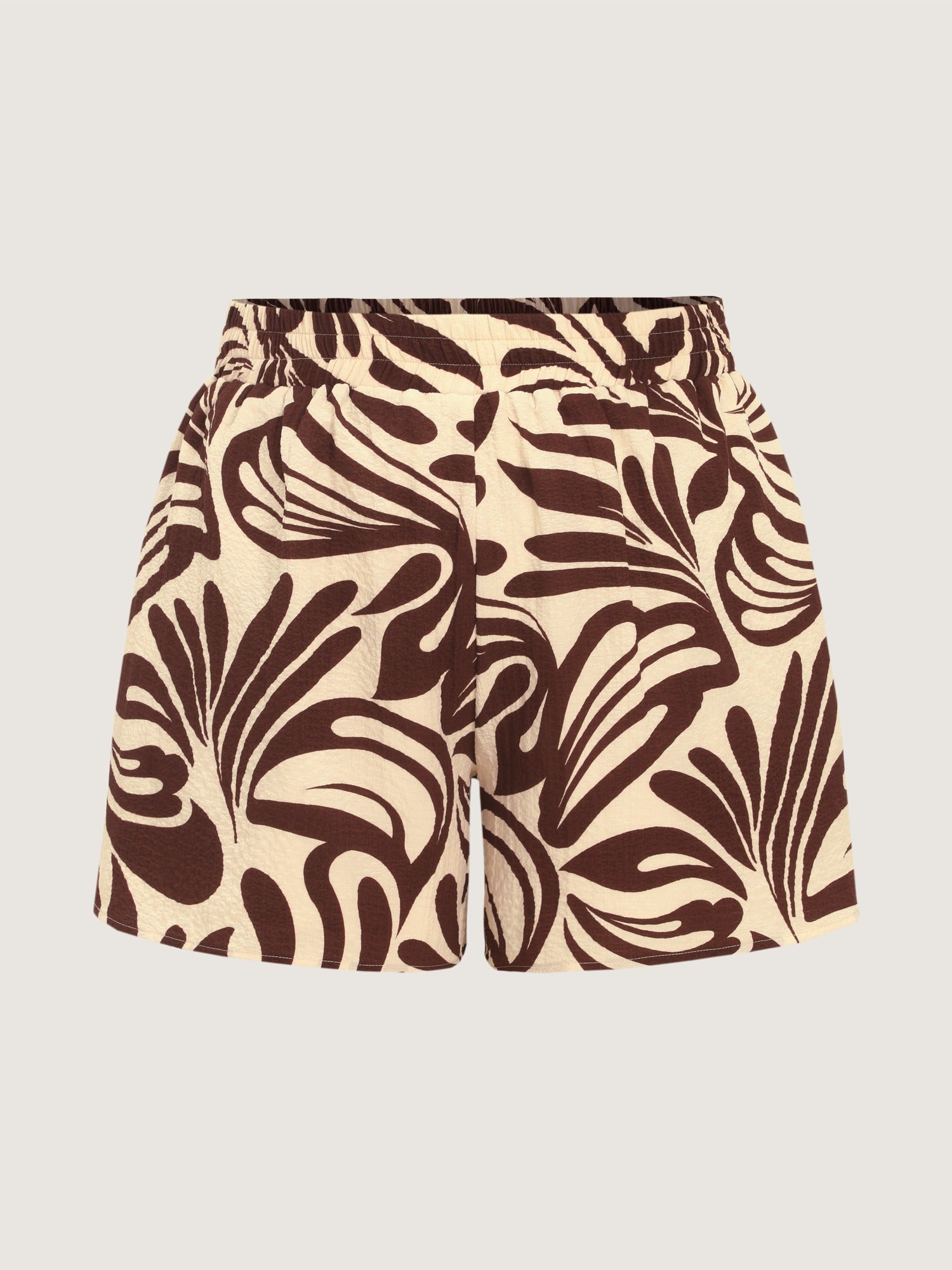 Abstract Print Elastic Waist Shorts