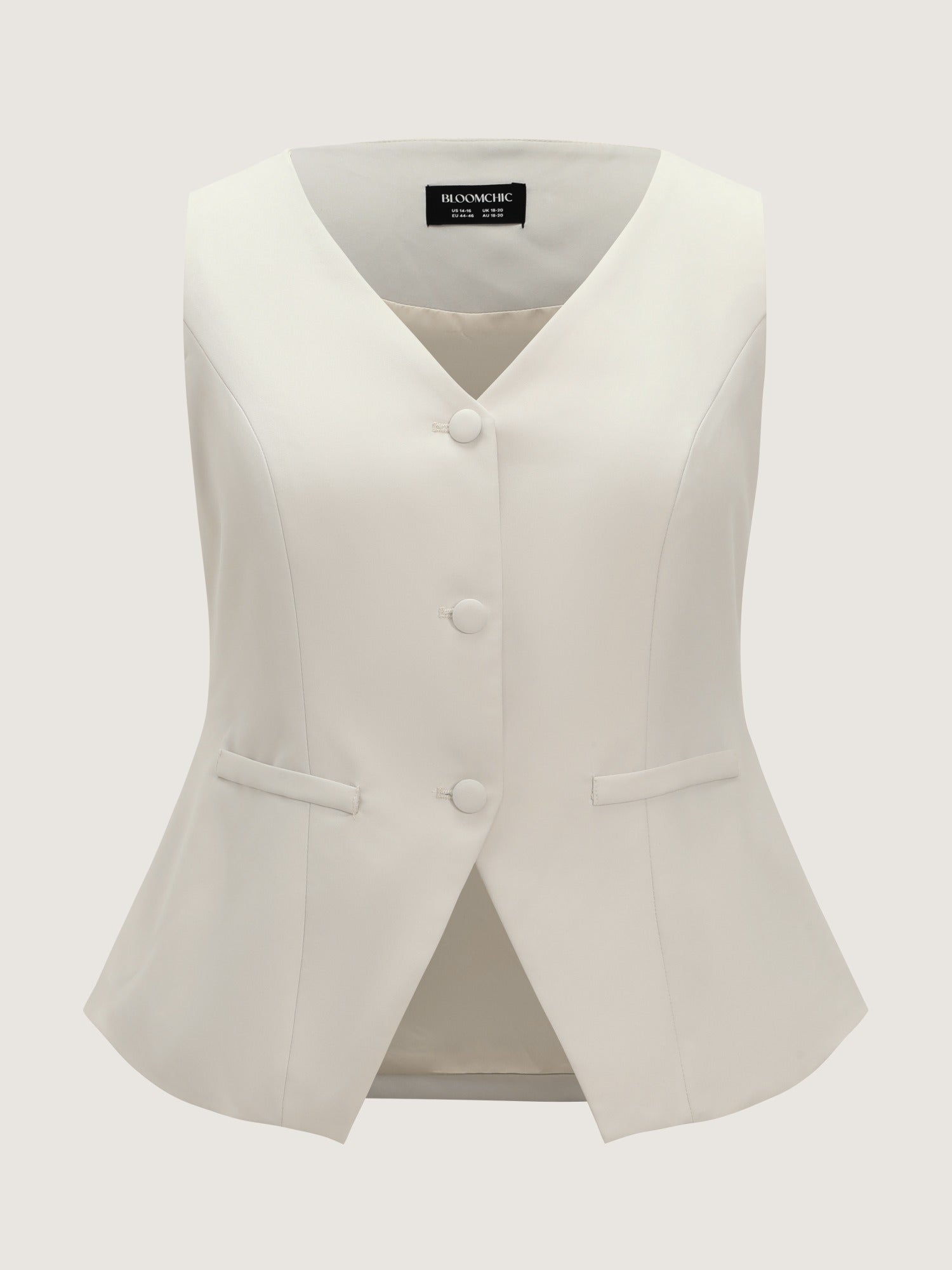 V Neck Plain Back Adjustable Belt Vest