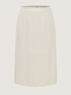 Minimal Solid Back Split A Line Midi Skirt
