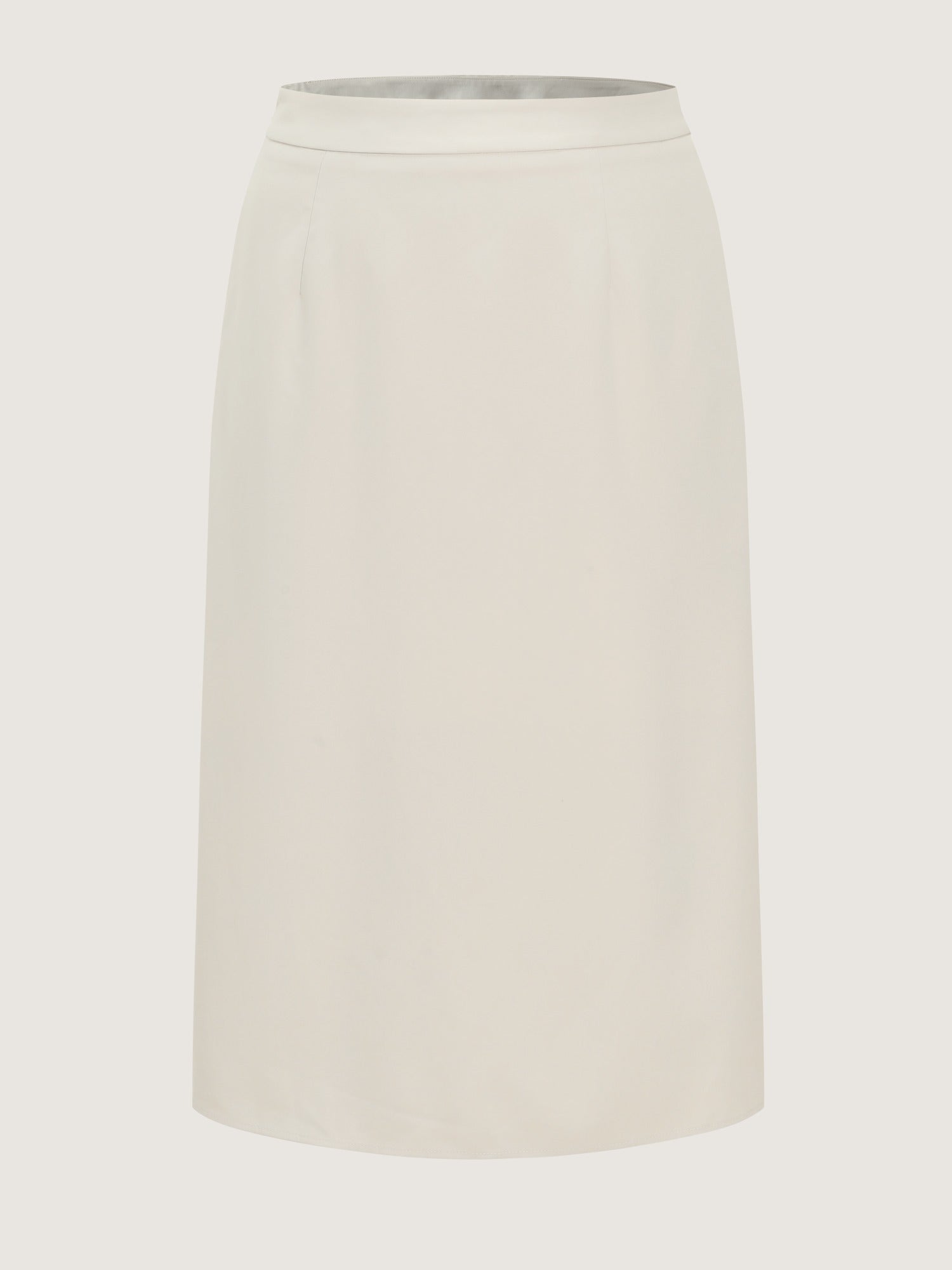 Minimal Solid Back Split A Line Midi Skirt