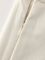 Minimal Solid Back Split A Line Midi Skirt