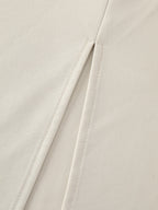 Minimal Solid Back Split A Line Midi Skirt