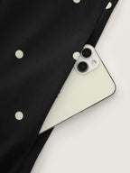 Polka Dot Color Block Hem Shirred Midi Dress