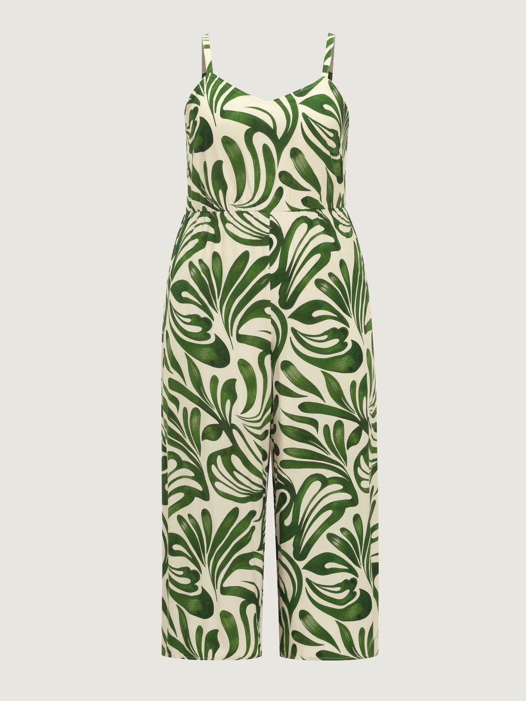 Supersoft Abstract Print Spaghetti Strap Wide Leg Jumpsuit