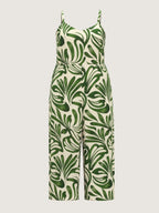 Supersoft Abstract Print Spaghetti Strap Wide Leg Jumpsuit