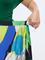 Abstract Art Print Elastic Waist Midi Skirt