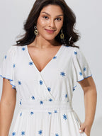 Supersoft Floral Print Elastic Waist Tiered Midi Dress