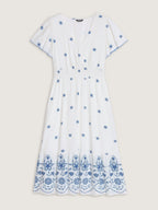 Supersoft Floral Print Elastic Waist Tiered Midi Dress