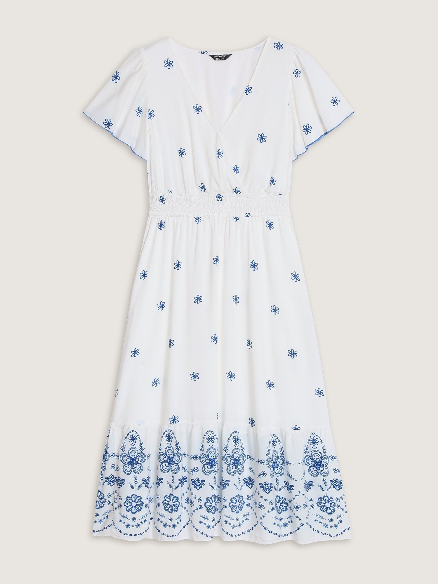 Supersoft Floral Print Elastic Waist Tiered Midi Dress