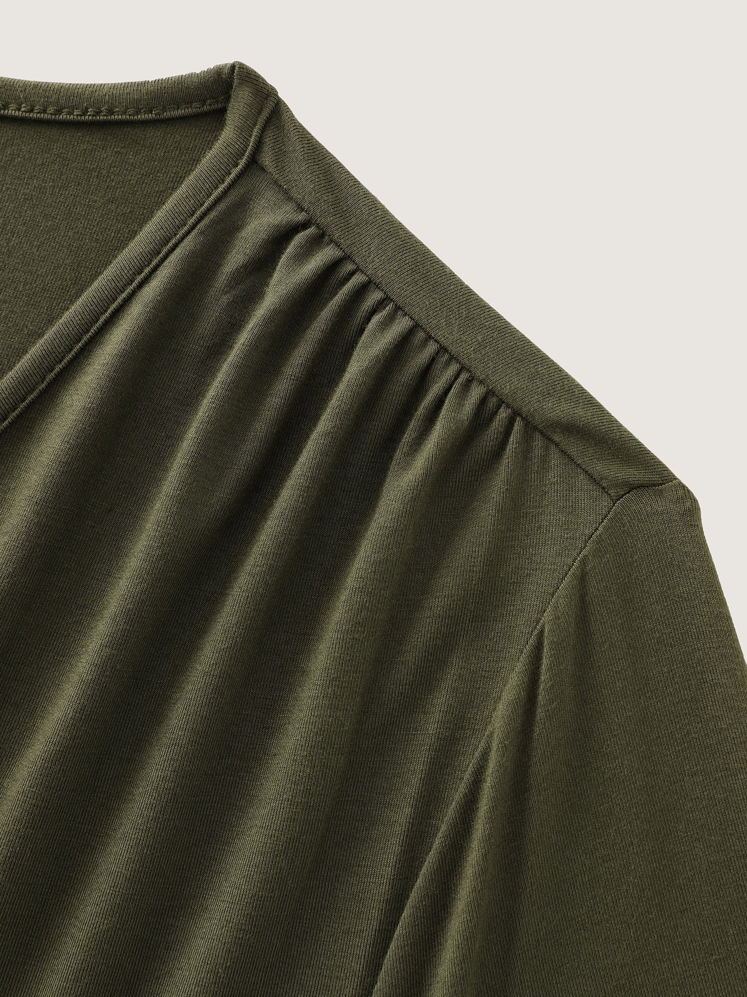 Supersoft Stretchy Solid Surplice Side Ruched T-Shirt