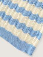 Wavy Stripe Hollow Hooded Pullover