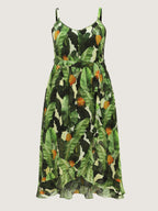 Breathabel Tropical Vacation Print Midi Dress