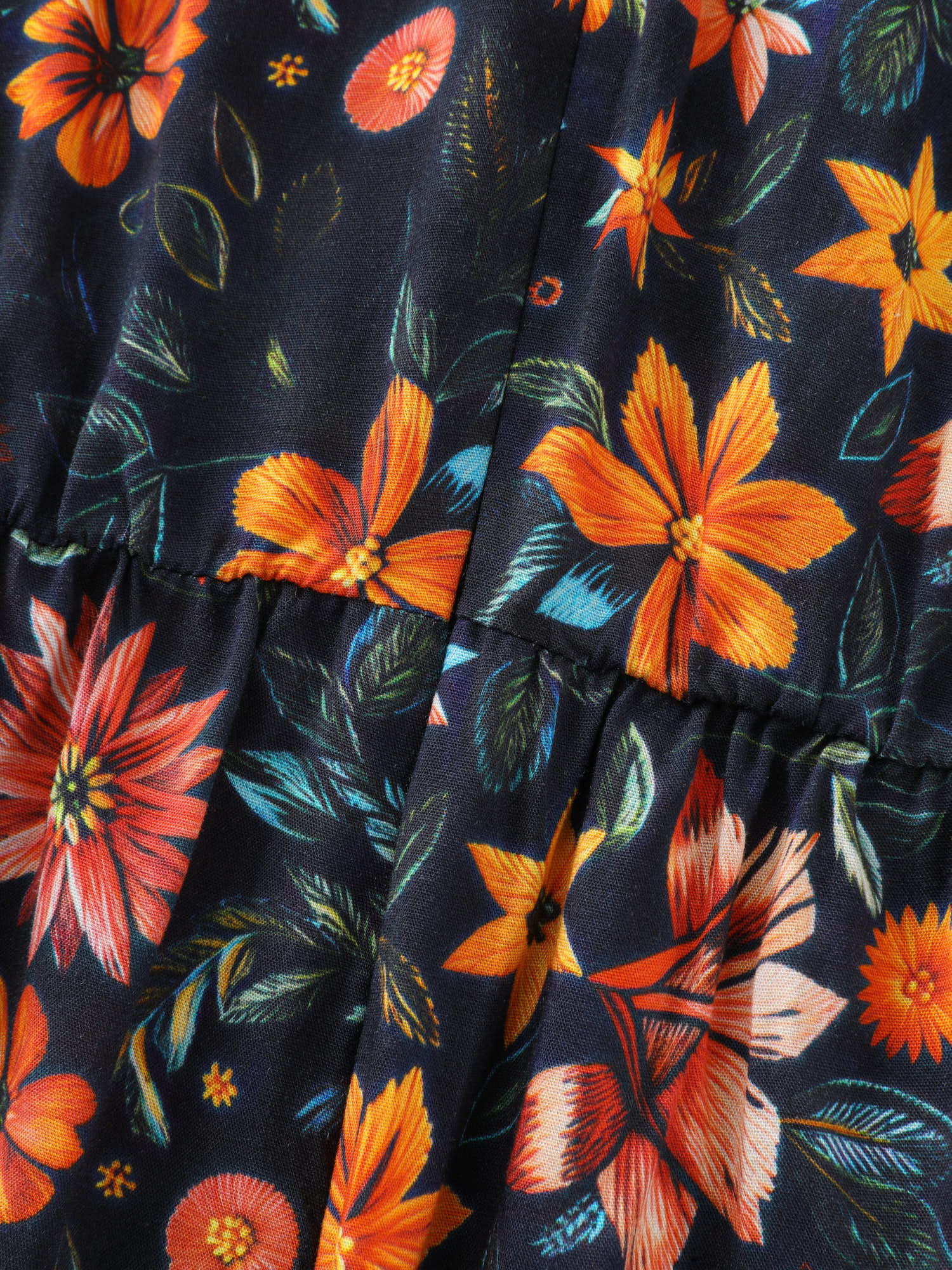 Floral Ruffle V Neck Wide Leg Jumpsuit