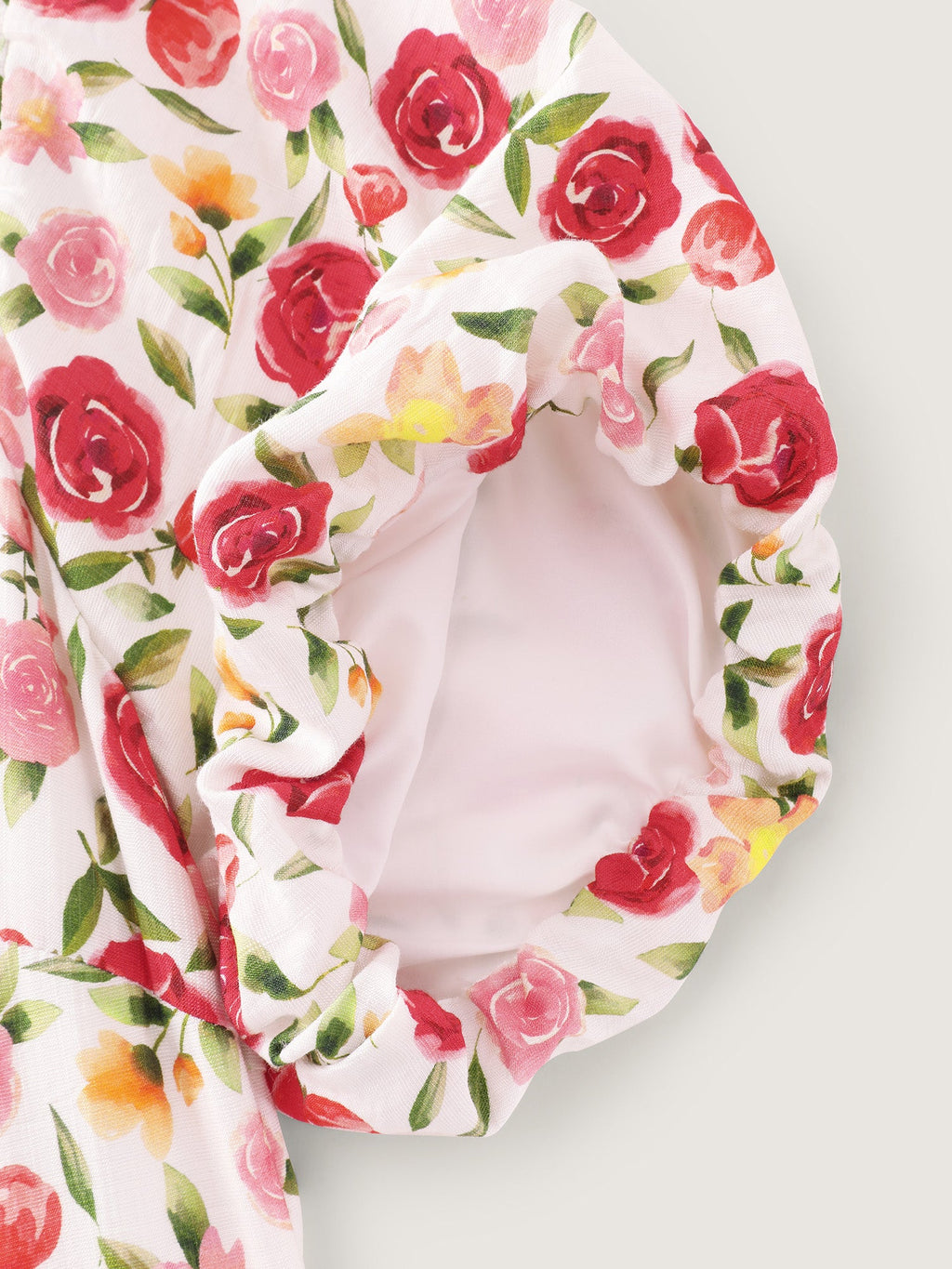 Rose Print Back Bow Detail Midi Dress