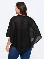 Dolman Sleeve Cut Out Loose Triangle Hem T-Shirt