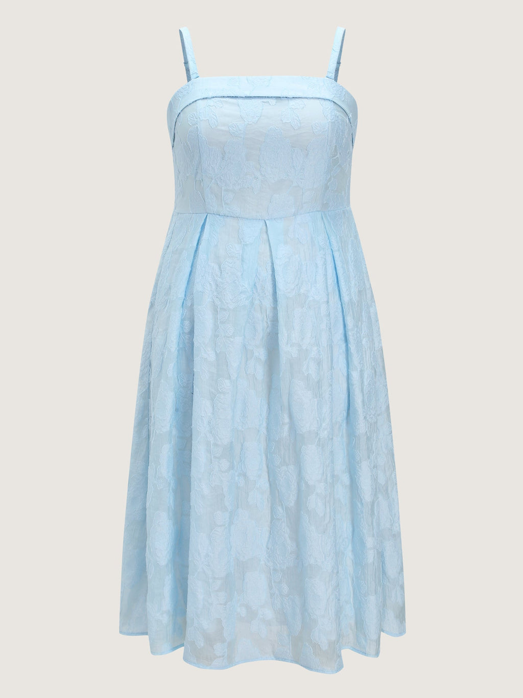 Textured Jacquard Detachable Strap Midi Dress