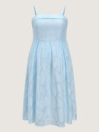Textured Jacquard Detachable Strap Midi Dress