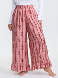Bowknot Stripes Wide-Leg Lounge Bottoms