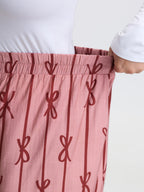 Bowknot Stripes Wide-Leg Lounge Bottoms