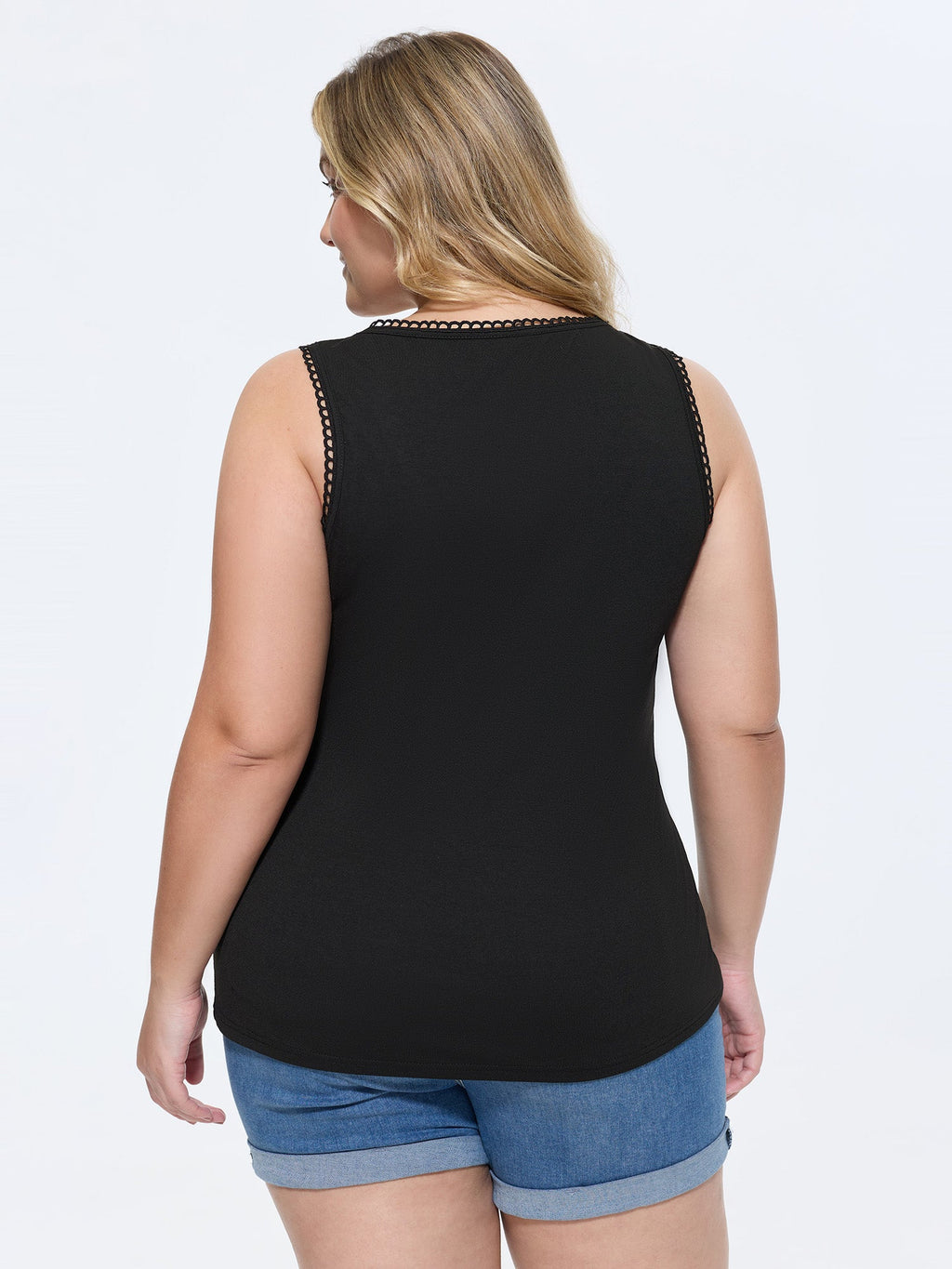 Supersoft Stretchy Floral Embroidered Tank Top