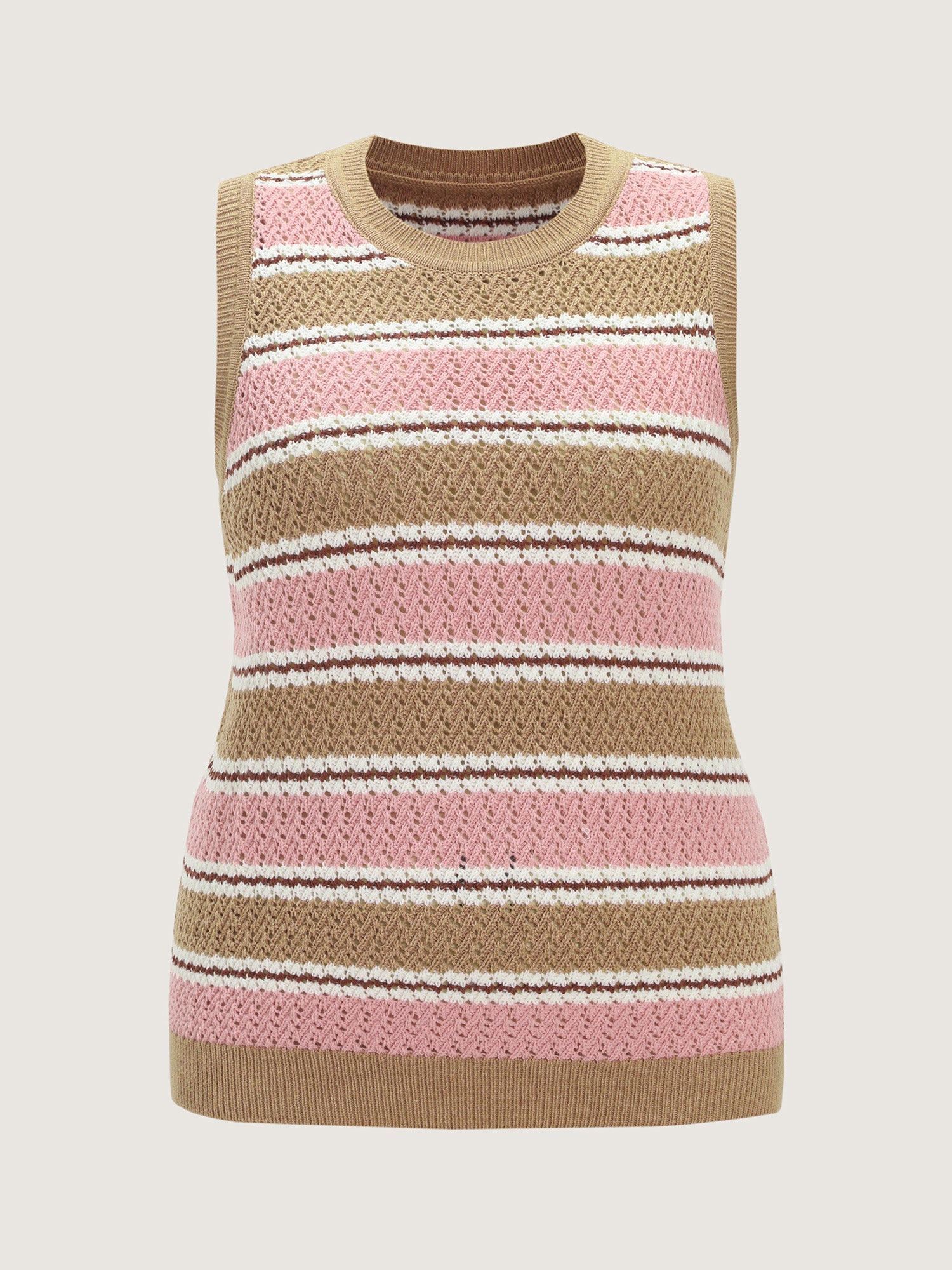 Striped Color-Block Sleeveless Sweater Vest