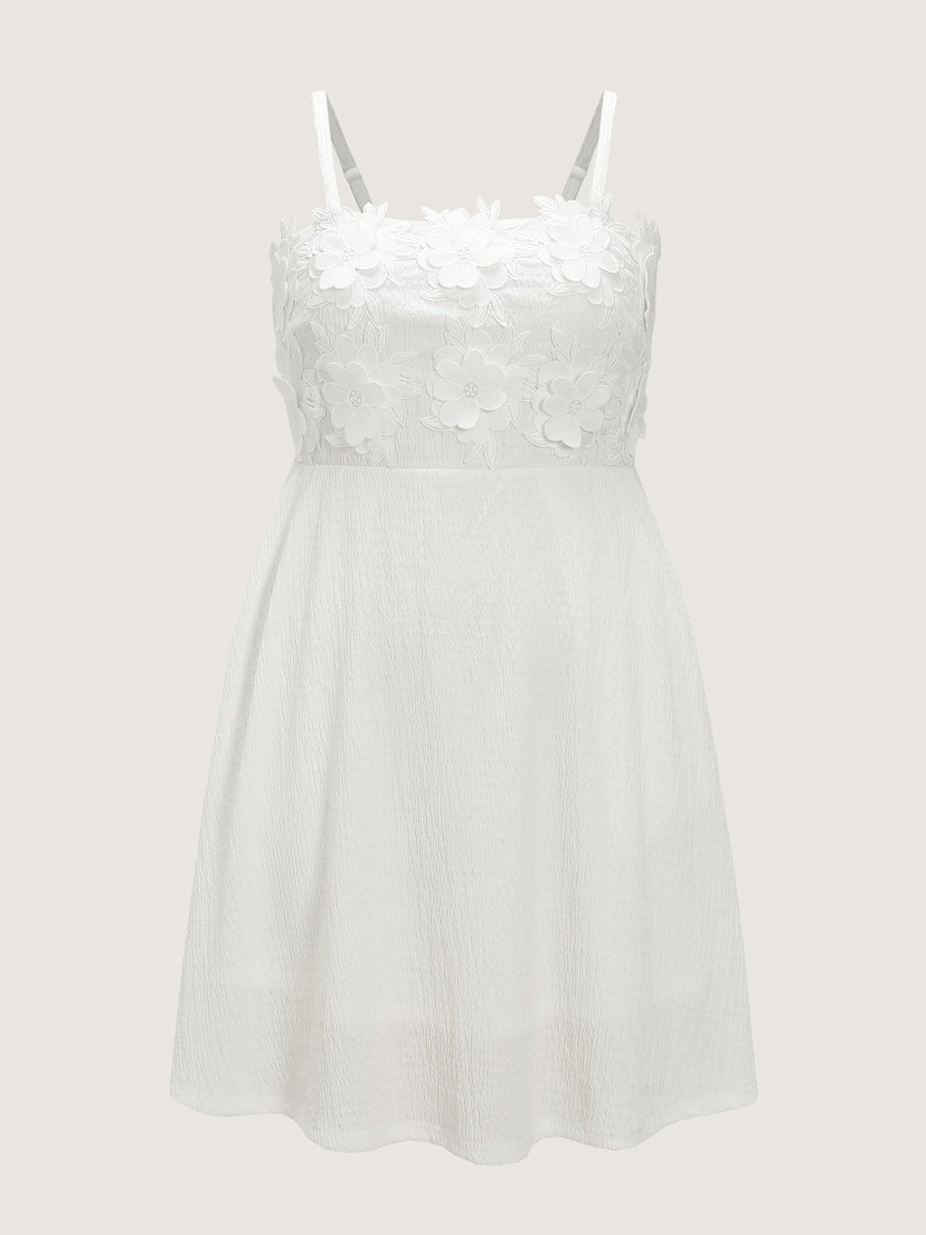 3D Floral Applique Square Cami Mini Dress