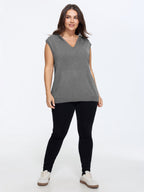 V Neck Hooded Pocket Sleeveless Sweater Vest