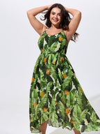 Breathabel Tropical Vacation Print Midi Dress