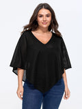 Dolman Sleeve Cut Out Loose Triangle Hem T-Shirt