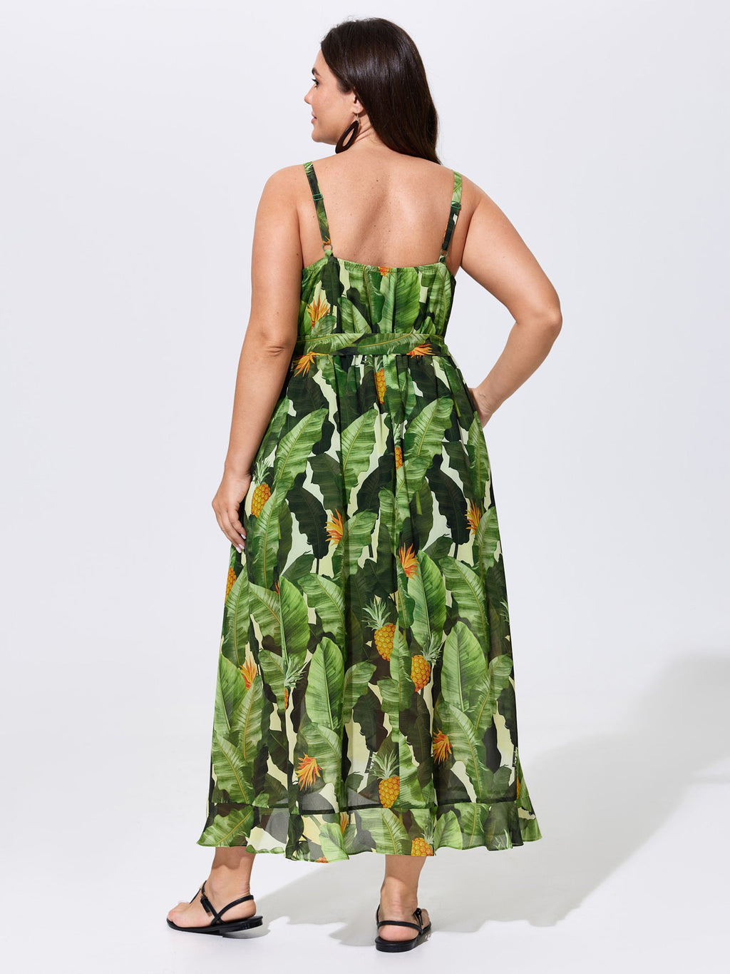 Breathabel Tropical Vacation Print Midi Dress