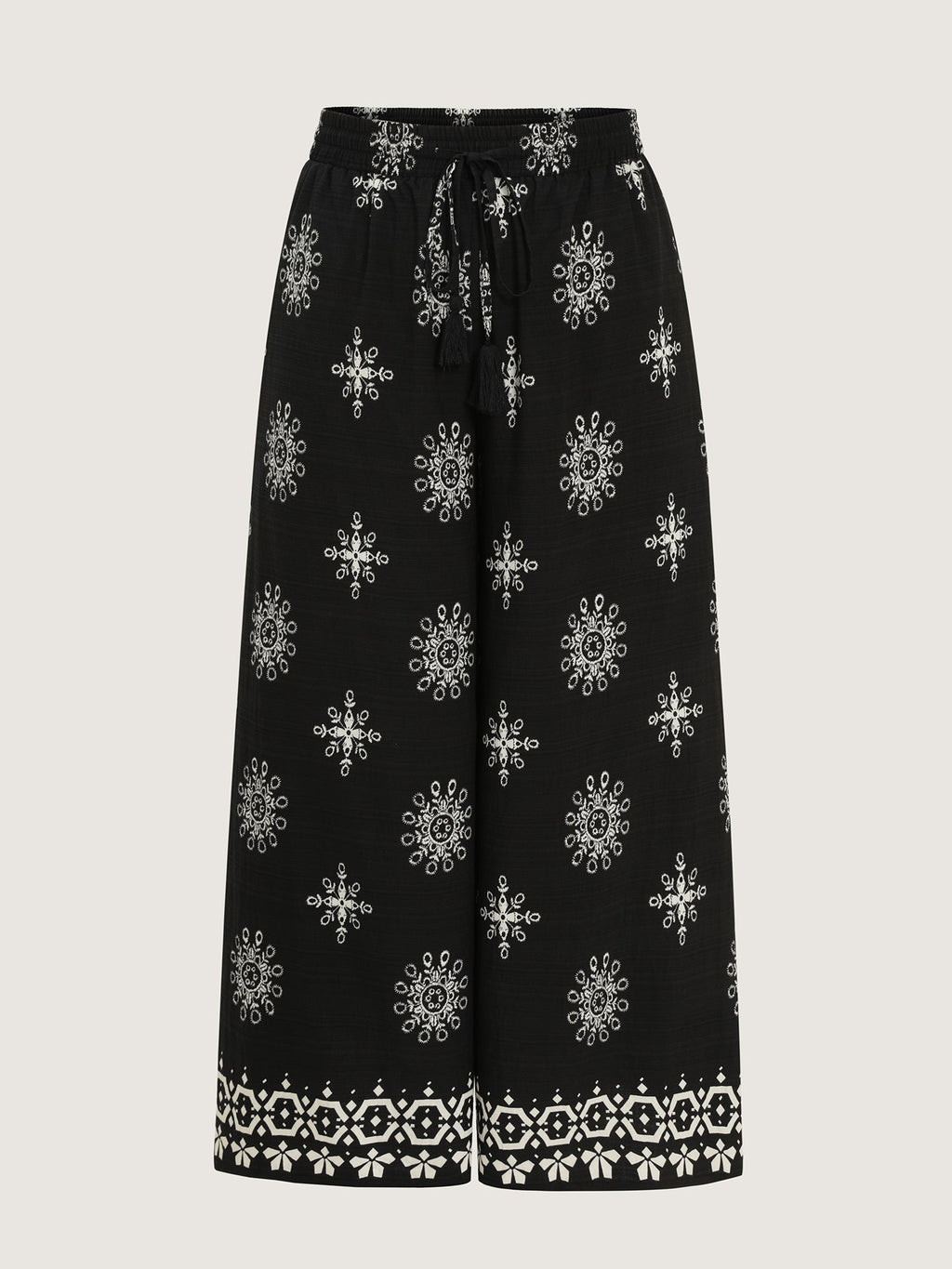 Boho Floral Print Wide Leg Pants